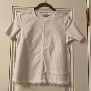 AG WHITE STRETCH DENIM TOP